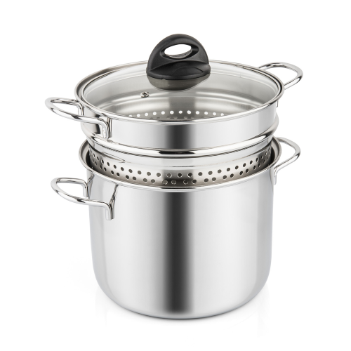 CUOCIPASTA C/C VETRO CESTELLO INOX 18/10 CM.18 LT.3,1