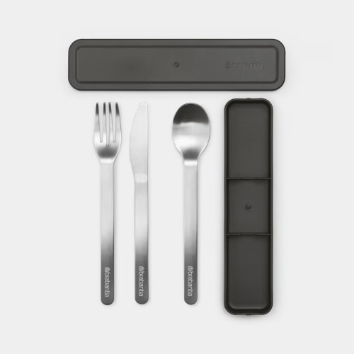 SET 3 POSATE INOX GRIGIO SCURO
