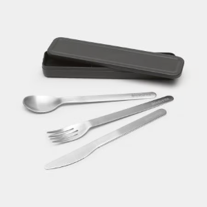 SET 3 POSATE INOX GRIGIO SCURO
