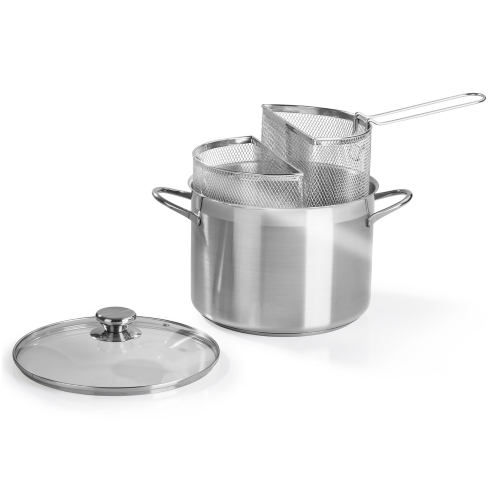 CUOCIPASTA INOX 18/10 DOPPIO CESTELLO CM.24  LT.6