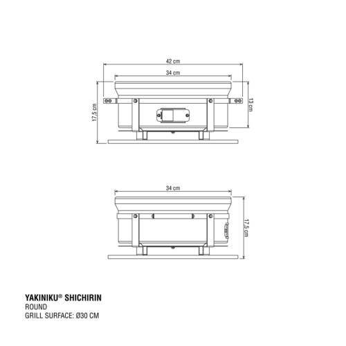 GRIGLIA SHICHIRIN TONDA 2-6 PERSONE CM.31