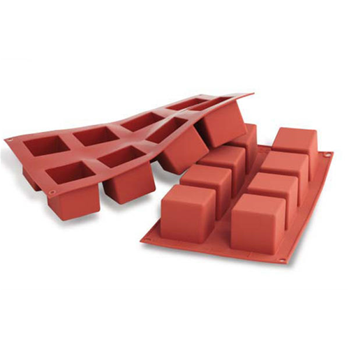 8 CUBI SILICONE ROSSO mm.50x50 h.50 SF104