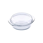 CASSERUOLA TONDA VETRO SIMAX LT.1 + COP. LT.0,4 cm.18 h.8