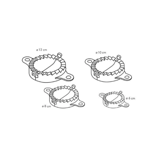 STAMPO FORMA PANZEROTTI SET 4 PZ. CM.6-8-10-12