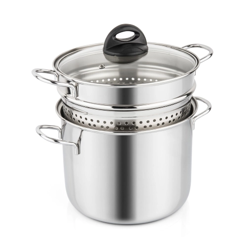 CUOCIPASTA C/C VETRO CESTELLO INOX 18/10 CM.18 LT.3,1