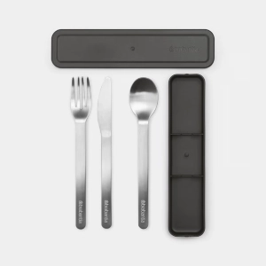 SET 3 POSATE INOX GRIGIO SCURO