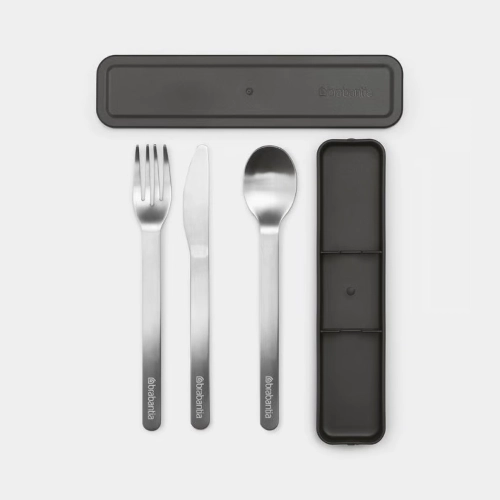 SET 3 POSATE INOX GRIGIO SCURO
