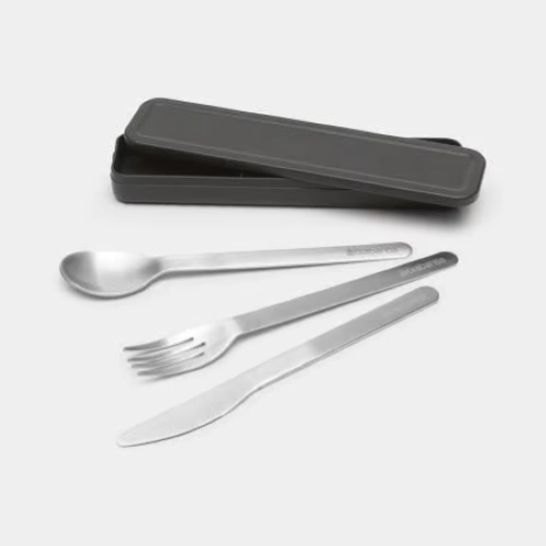 SET 3 POSATE INOX GRIGIO SCURO