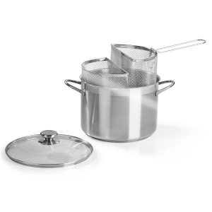 CUOCIPASTA INOX 18/10 DOPPIO CESTELLO CM.24 LT.6