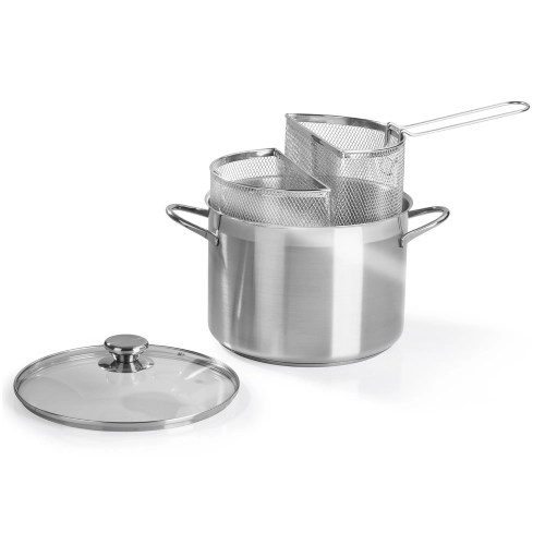 CUOCIPASTA INOX 18/10 DOPPIO CESTELLO CM.24 LT.6