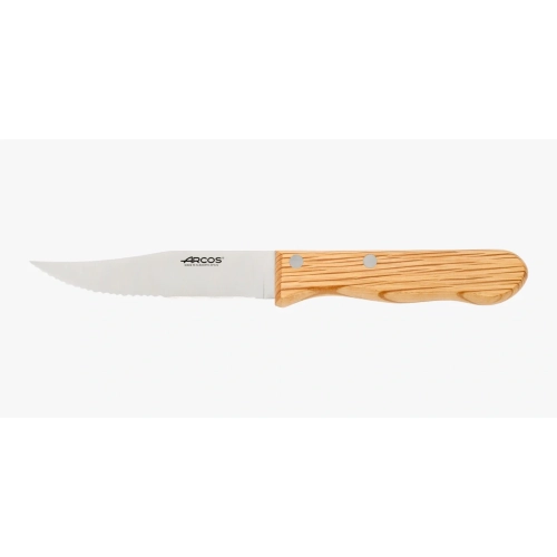 COLTELLO BISTECCA LAMA SEGHETTATA MANICO LEGNO