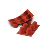 6 MUFFIN SILICONE ROSSO mm. Ø 75 h.60 ml.165 SF052