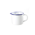 PIGNATTA ACCIAIO SMALTATO BIANCO BLU CM.10